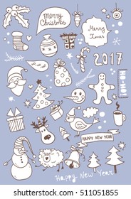 Set of New Year Doodles