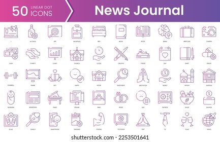 Set of new year proposals icons. Gradient style icon bundle. Vector Illustration