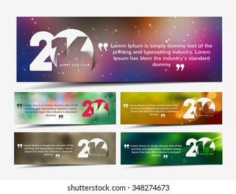 Set of New year website header and banner set with presents.