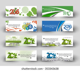 Set of New year website header and banner