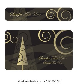 Set of New Year's banner and card
