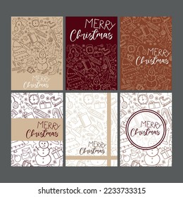 Set of New Year's cards with editable elements