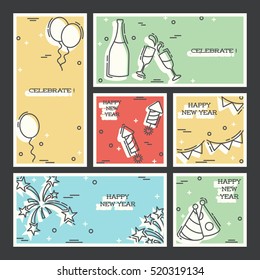 Set of New Year's Eve backgrounds (eps10); jpg version also available