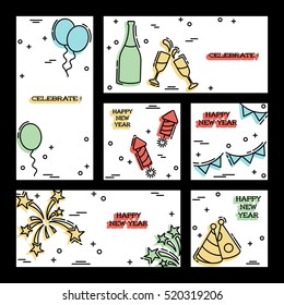 Set of New Year's Eve backgrounds (eps10); jpg version also available