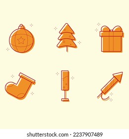 Set of New Year's icons. Web icons