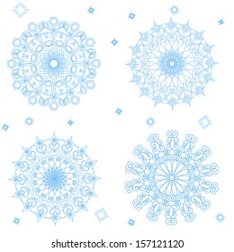 Set of New Year's snowflakes Vector illustration for your design.