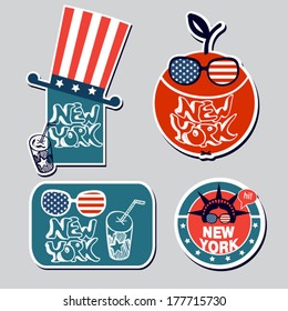 set of new york stickers