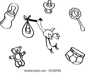 Set of newborns accessories