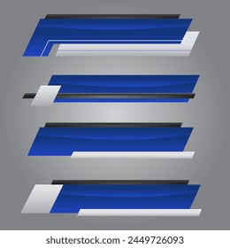 Conjunto de barras de noticias con espacio de copia. Anuncios para difundir con espacio negativo para insertar texto. Video Plantilla Televisión Ilustración vectorial. Concepto de medios sociales, información. Copiar espacio.