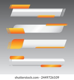Set of news bars with copy space. Banners for broadcasting with negative space to insert text. Television video template. Vector illustration. Concept of social media, information. Copy space.