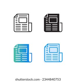 set of news icons with four style graphic suitable for any purpose