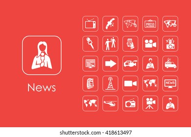 Set of news simple icons