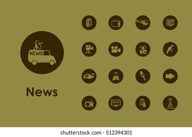 Set of news simple icons