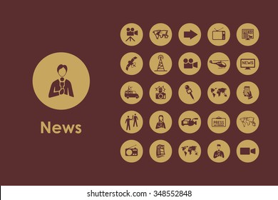 It is a set of news simple web icons