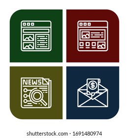 Set of newsletter icons. Such as Article, News, Mail , newsletter icons