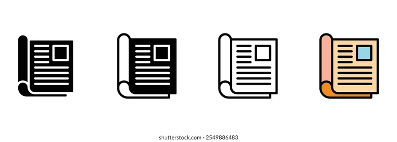 Set of Newspaper icon collection. News paper symbol. Vector Illustration.