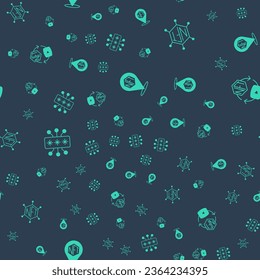 Set NFT Digital crypto art, blockchain technology, Cyber security and  on seamless pattern. Vector