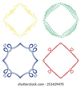 Set of nice decorative colorful frames with ornament. Vector. Decorative frames set. Decorative frames collection. Decorative frames image. Decorative frames illustration.