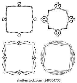 Set of nice decorative frames with ornament. Vector. Decorative frames set. Decorative frames collection. Decorative frames image. Decorative frames illustration.