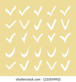 Set of nice different vector white check marks