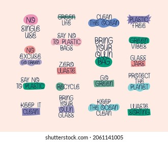 set of nice eco letterings