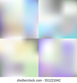 Set of Nice Pastel Mesh Gradient    - vector illustration