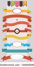 Conjunto de cintas y etiquetas retro con signos