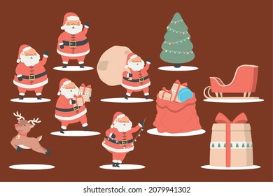 set of nice santa items