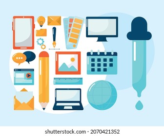 set of nice web design items