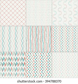 Set of nine abstract seamless patterns