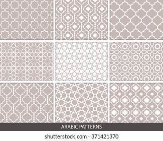 Set of nine Arabic patterns