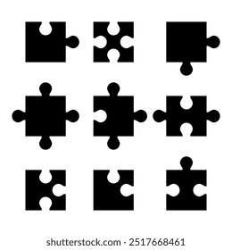 Colección de rompecabezas, rompecabezas de color negro, juego de rompecabezas 