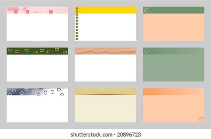 Set of nine business cards