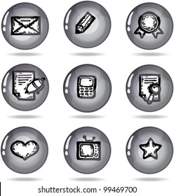 set of the nine cartoon icon for web