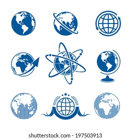Set of nine characters planet for your design