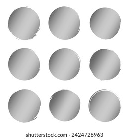 A set of nine circles on a white background