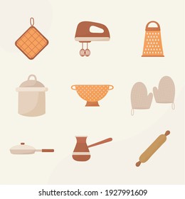 set of nine cooking icons