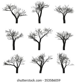 Similar Images, Stock Photos & Vectors of Dead tree without leaves. Set