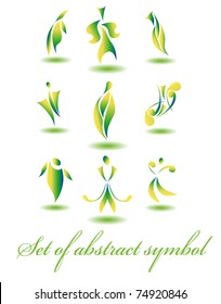 Set of nine different abstract icons for your design for logo isolated on white background (vector version eps 10)