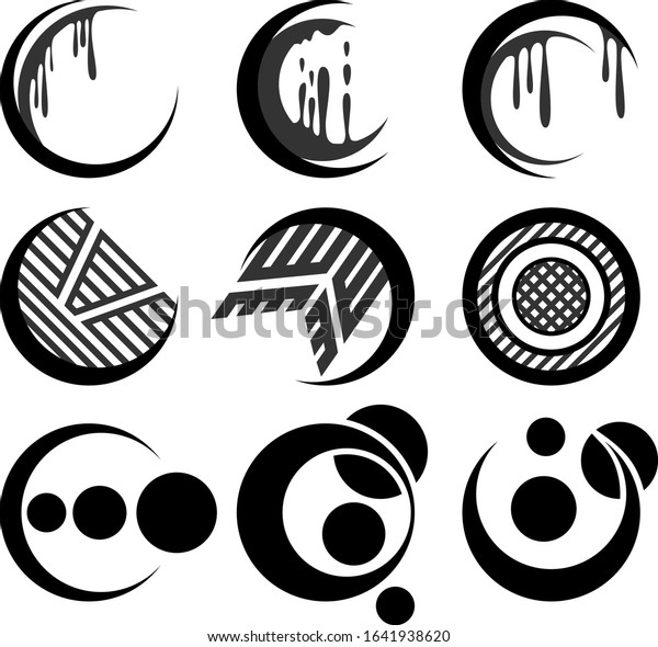 A set of nine\
different abstract images of the moon, planets, and other\
satellites. Vector\
illustration.