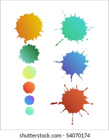 Set of nine different design isolated blur shapes