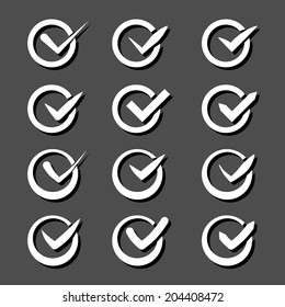 Check Mark Icon Set Vector Black Stock Vector Royalty Free Shutterstock