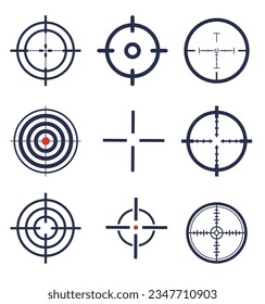 A set of nine different sights and targets