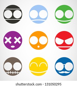 Set of Nine Emoticons