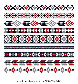 set of nine ethnic decorative elements design