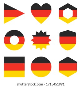 Conjunto de nueve banderas Alemania. Iconos vectoriales. 