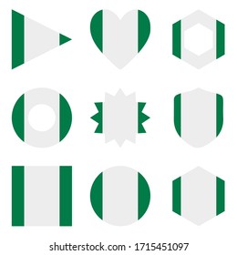 Juego de nueve banderas en Nigeria. Iconos vectoriales 