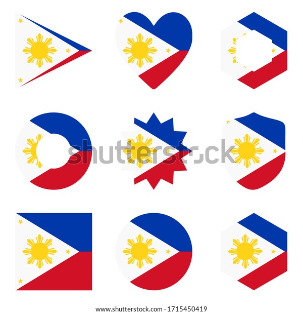 Set Nine Flags Philippines Vector Icons Stock Vector (Royalty Free ...