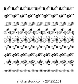 set of nine floral elements design