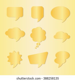 Set of nine gold dialog boxes